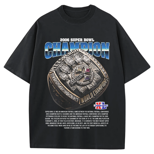 2006 SUPERBOWL CHAMPIONS PITTSBURGH STEELERS BLACK-TSHIRT