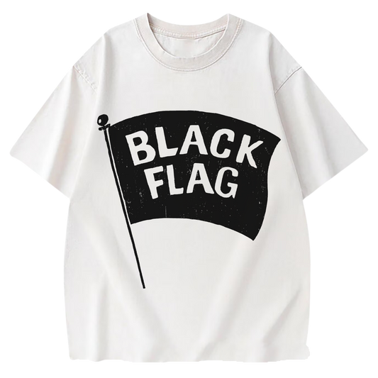 BLACK FLAG WHITE-TSHIRT