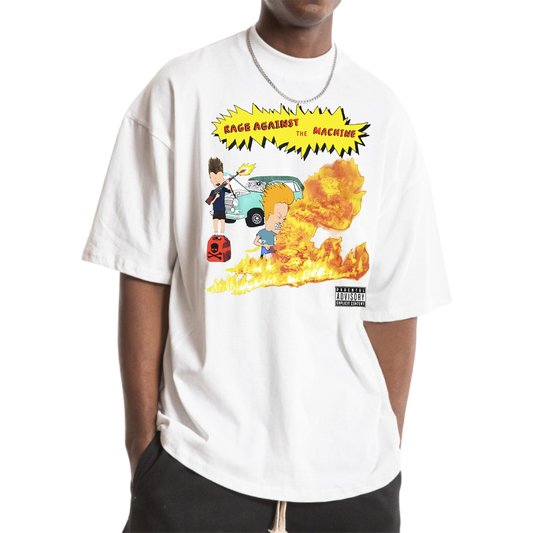 BEAVIS AND BUTTHEAD RAGE WHITE T-SHIRT