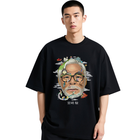 HAYAO MIYAZAKI BLACK T-SHIRT