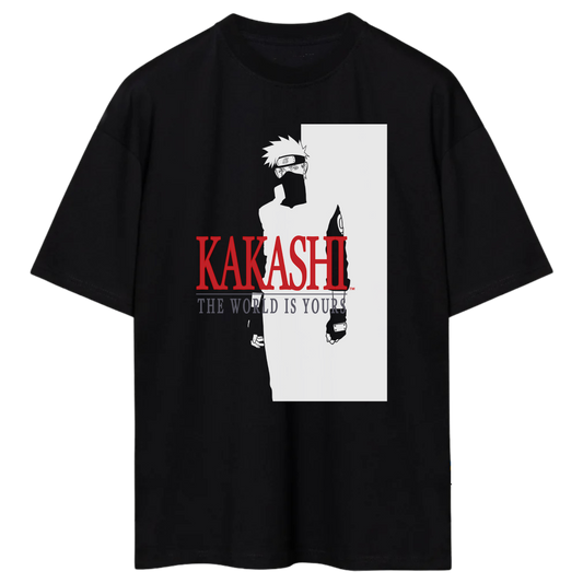 KAKASHI SCARFACE BLACK T-SHIRT
