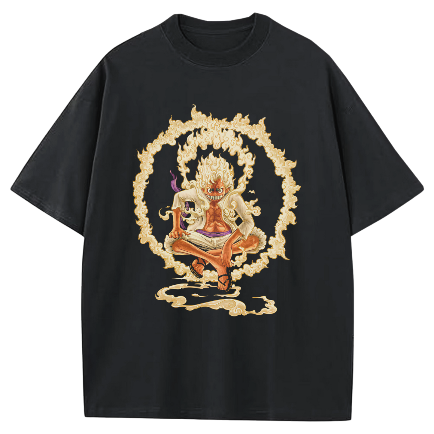 OP LUFFY RING OF FIRE BLACK T-SHIRT