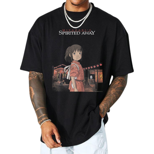 SPIRITED AWAY POSTER BLACK T-SHIRT