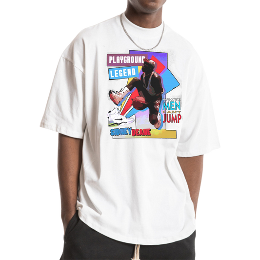 WHITE MEN CAN'T JUMP WHITE T-SHIRT