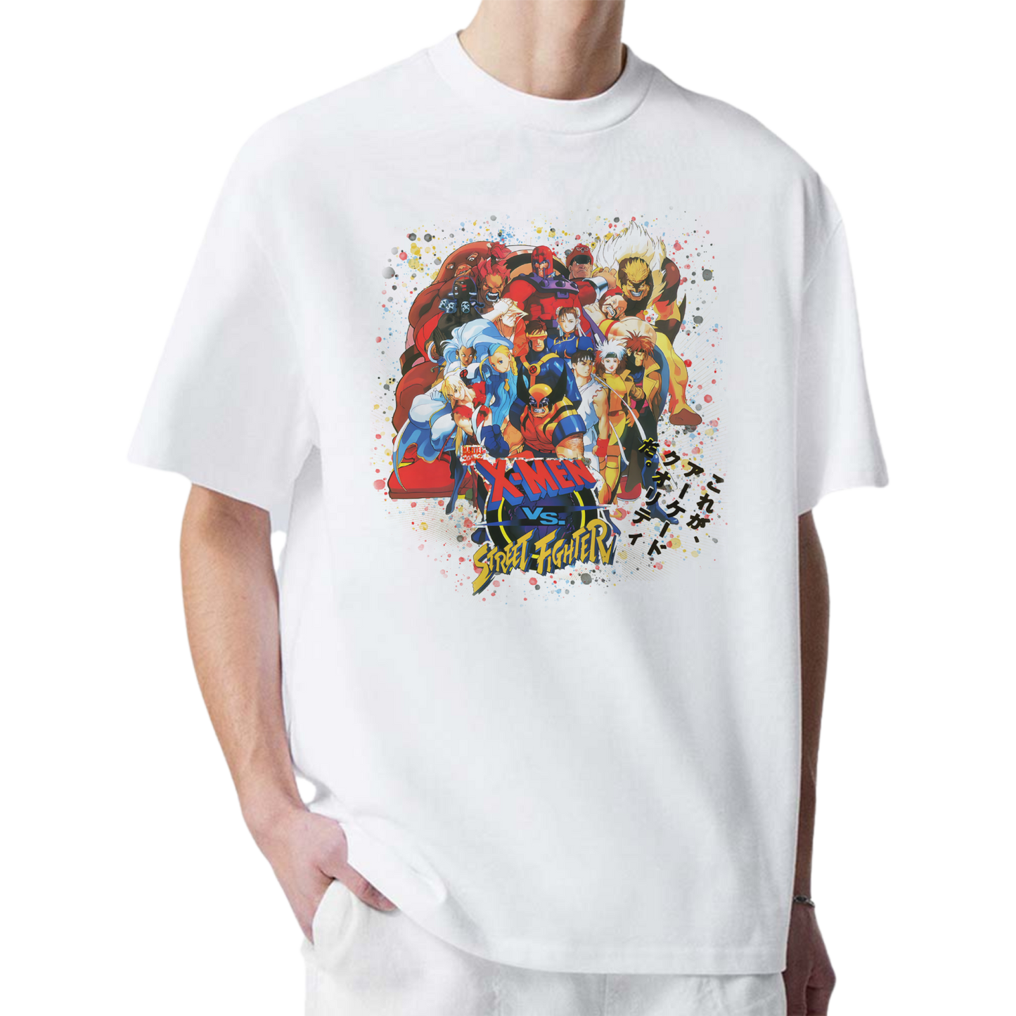 X-MEN VS STREETFIGHTER WHITE T-SHIRT